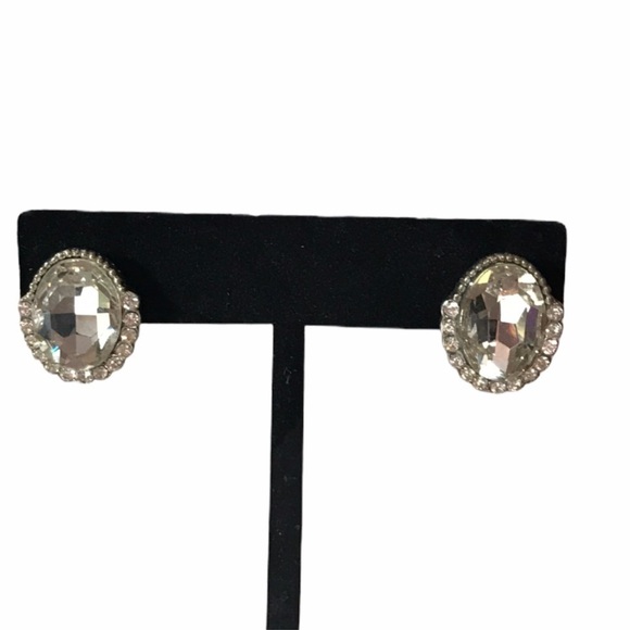 Silver And Diamond Fashion Stud Style Earrings - Picture 1 of 3